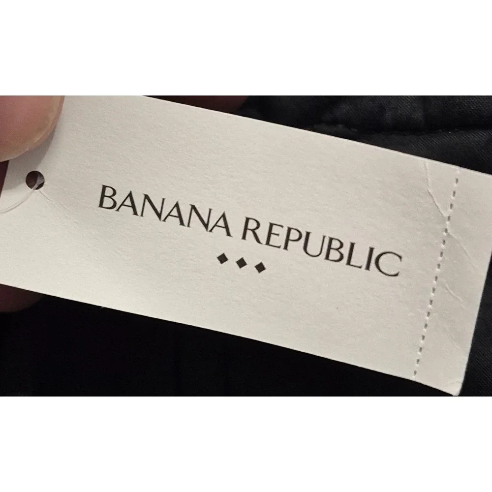 NWT Banana Republic women's black linen blend cropped wide leg pants M boho
